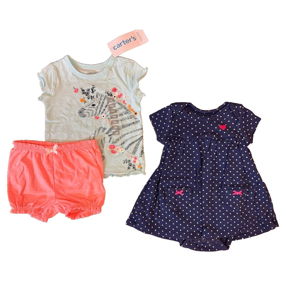 Carters Baby Clothes Girl 3 Months Shorts Shirt Dress Romper Summer Outfits Lot